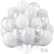 Set 10 Baloane Din Latex, 30 Cm, 5X Alb, 5X Confetti, 2.8 G - vivimall.ro
