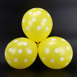 Set 10 Baloane din Latex, Vivimall, Model Party cu Buline si Simple, 30 cm, Galben, 2.8 g