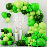 Set 10 Baloane din Latex, Vivimall, Model Party, 30 cm, Verde Diferite Nuante, 2.8 g