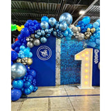 Set 10 Baloane din Latex, Vivimall, Model Party, Albastru Diferite Nuante, 30 cm, 2.8 g