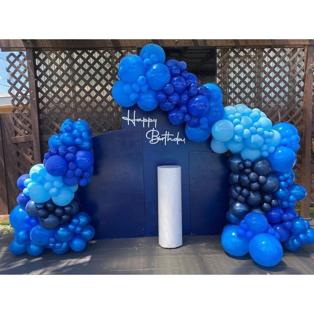 Set 10 Baloane din Latex, Vivimall, Model Party, Albastru Diferite Nuante, 30 cm, 2.8 g