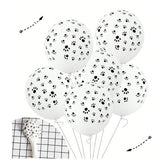 Set 10 Baloane din Latex, Vivimall, Model Party Animal Print, 3x Portocaliu, 3x Galben, 4x Alb, 23 cm, 1.4g