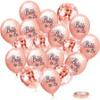 Set 10 Baloane Din Latex, 30 Cm, 2.8 G, Cu Confetti, Roz - vivimall.ro