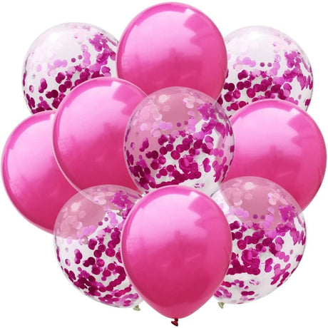 Set 10 Baloane Din Latex, Model Party Confetti, 5 X Confetti, 5 X, 25 Cm, 2.2G