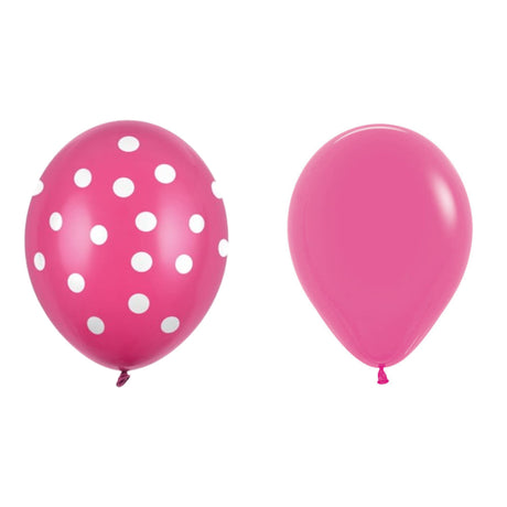 Set 10 Baloane Din Latex, Model Party Cu Buline Si Simple, 30 Cm, 2.8 G