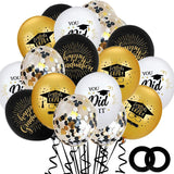 Set 10 Baloane Din Latex Metalizate, Negru Alb, 23 Cm, 1.4 G - vivimall.ro