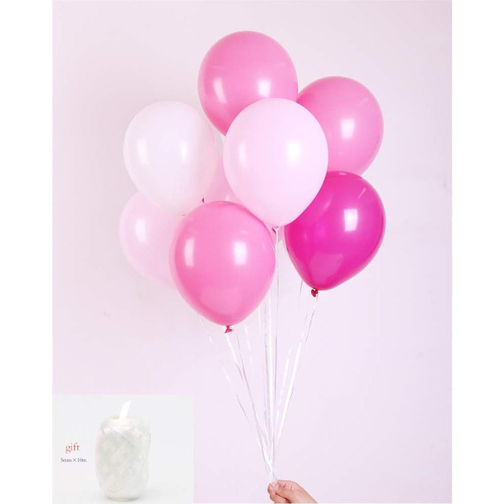 Set 10 Baloane Din Latex Metalizate, 23 Cm, Si Roz, 2.2 G - vivimall.ro