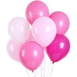 Set 10 Baloane din Latex Metalizate, Vivimall, Model Party, 23 cm, Alb si Roz, 2.2 g