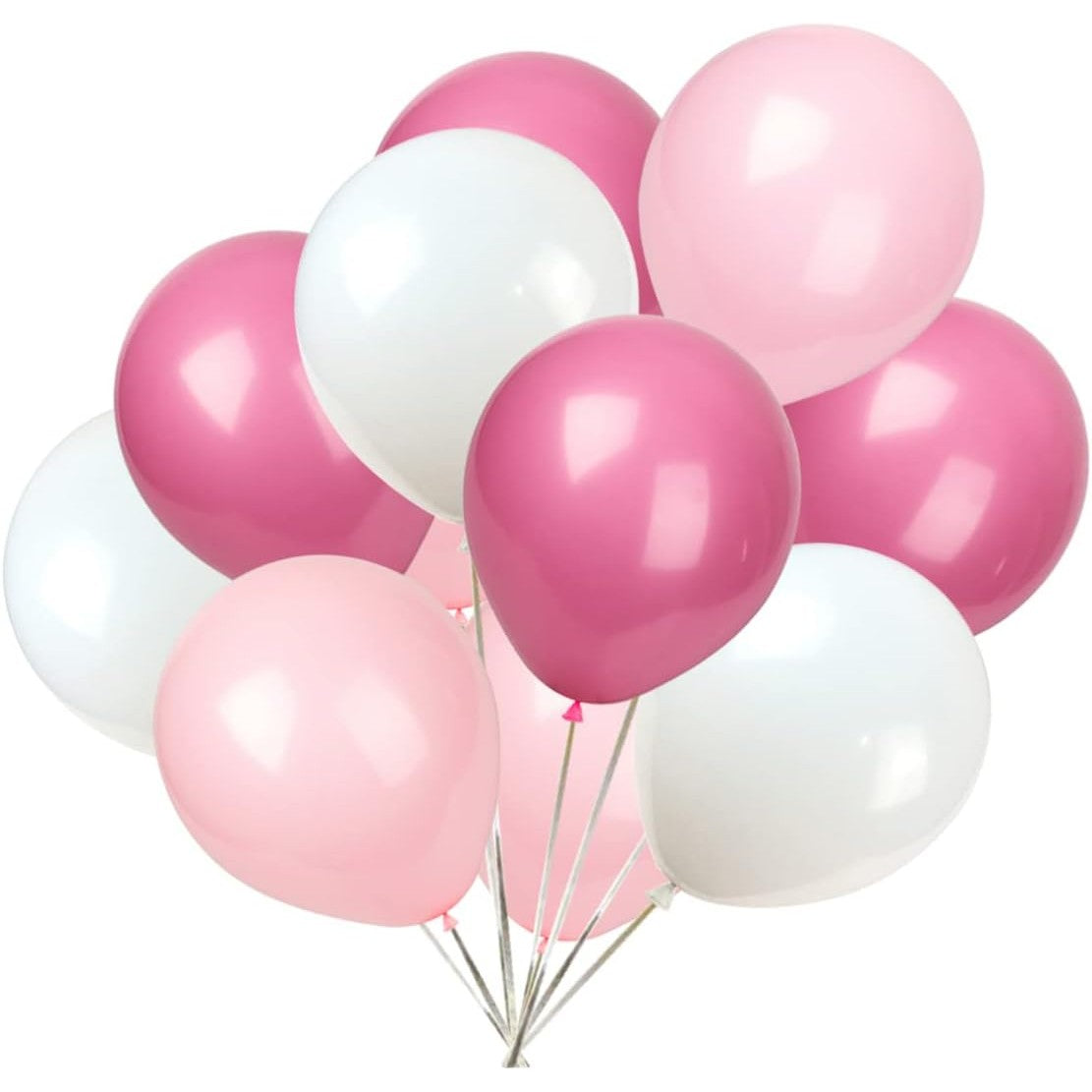 Set 10 Baloane Din Latex Metalizate, 23 Cm, Si Roz, 2.2 G - vivimall.ro