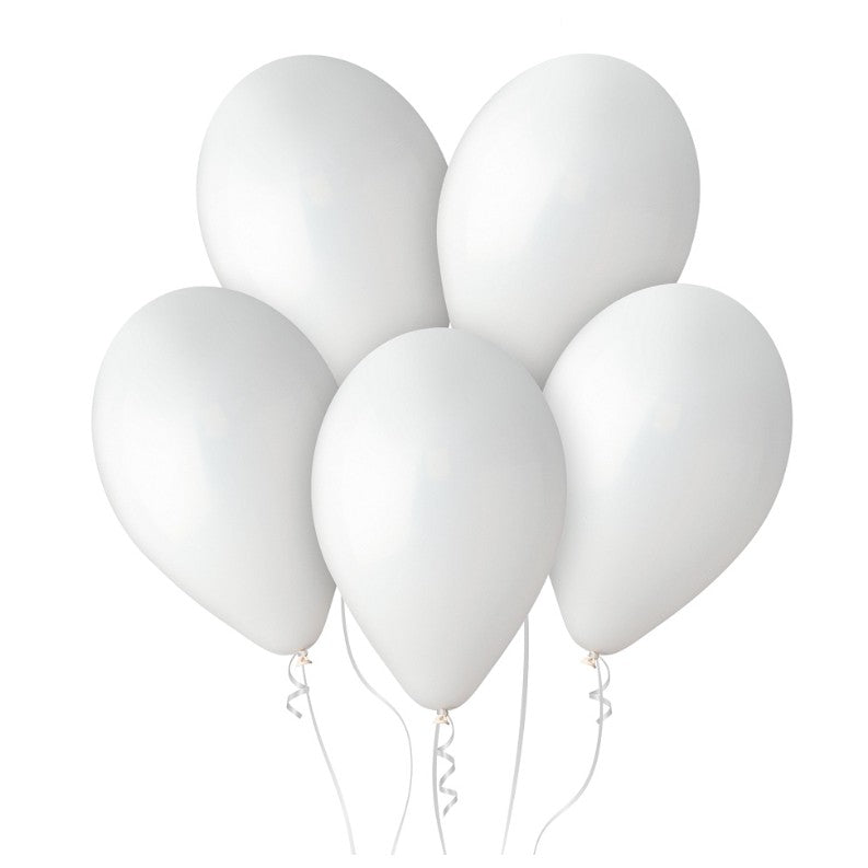 Set 10 Baloane din Latex Metalizate, Vivimall, Model Party, 5x Alb, 5x Nude, 23 cm, 2.2 g