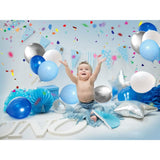 Set 10 Baloane Din Latex Metalizate, Alb, Blue, 23 Cm, 2.2 G - vivimall.ro