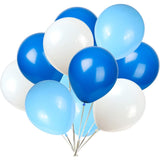 Set 10 Baloane Din Latex Metalizate, Alb, Blue, 23 Cm, 2.2 G - vivimall.ro