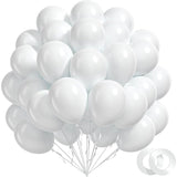 Set 10 Baloane Din Latex Metalizate, Alb, 23 Cm, 2.2 G - vivimall.ro