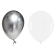 Set 10 Baloane Din Latex Metalizate, Alb, 23 Cm, 2.2 G - vivimall.ro