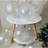 Set 10 Baloane din Latex Transparente, Vivimall, Model Party, 30 cm, Stelute Albe, 2.8 g