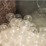 Set 10 Baloane din Latex Transparente, Vivimall, Model Party, 30 cm, Stelute Albe, 2.8 g