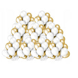 Set 10 Baloane din Latex Metalizate, Vivimall, Model Party, 5x Alb, 5x Nude, 23 cm, 2.2 g