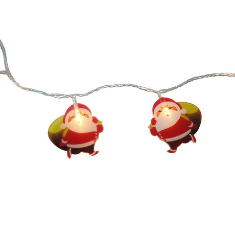 Set 10 Ornamente pentru Instalatie, Vivimall, Atasare la Instalatia de Craciun, Design Festiv, Protectie Becuri Instalatie, Rezistente la Zapada, Interior/ Exterior, Model Mos Craciun cu Sac - vivimall.ro