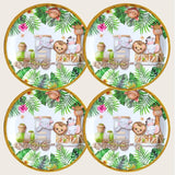 Farfurii Cartonate pentru Petreceri, Vivimall, Farfurii Cartonate de unica Folosinta pentru Zile de Nastere, Model Safari cu Animale, set 10 buc, Diametru 18 cm, Multicolor - vivimall.ro