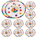Set 10 Farfurii de Unica Folosinta, Vivimall, din Carton, 23 cm, Model Happy Birthday, Multicolor