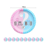 Set 10 Farfurii Gender Reveal, Girl Or Boy, Din Carton, 18 Cm, Roz/ - vivimall.ro