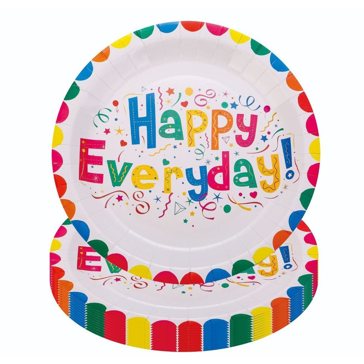 Set 10 Farfurii Happy Everyday, 17 Cm, Din Hartie 300 G - vivimall.ro