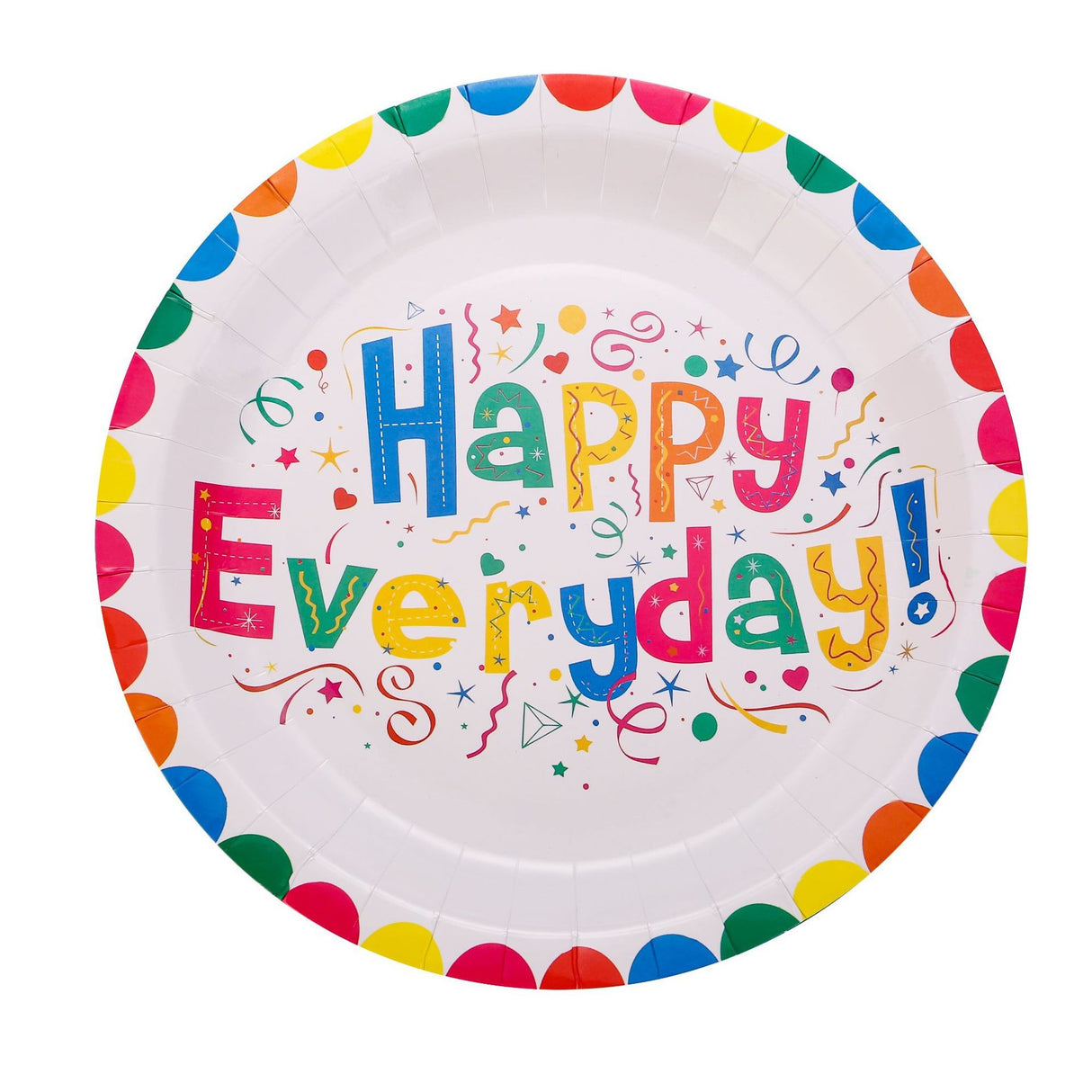 Set 10 Farfurii Happy Everyday, Flippy, 23 cm, din Hartie 300 g, Multicolor
