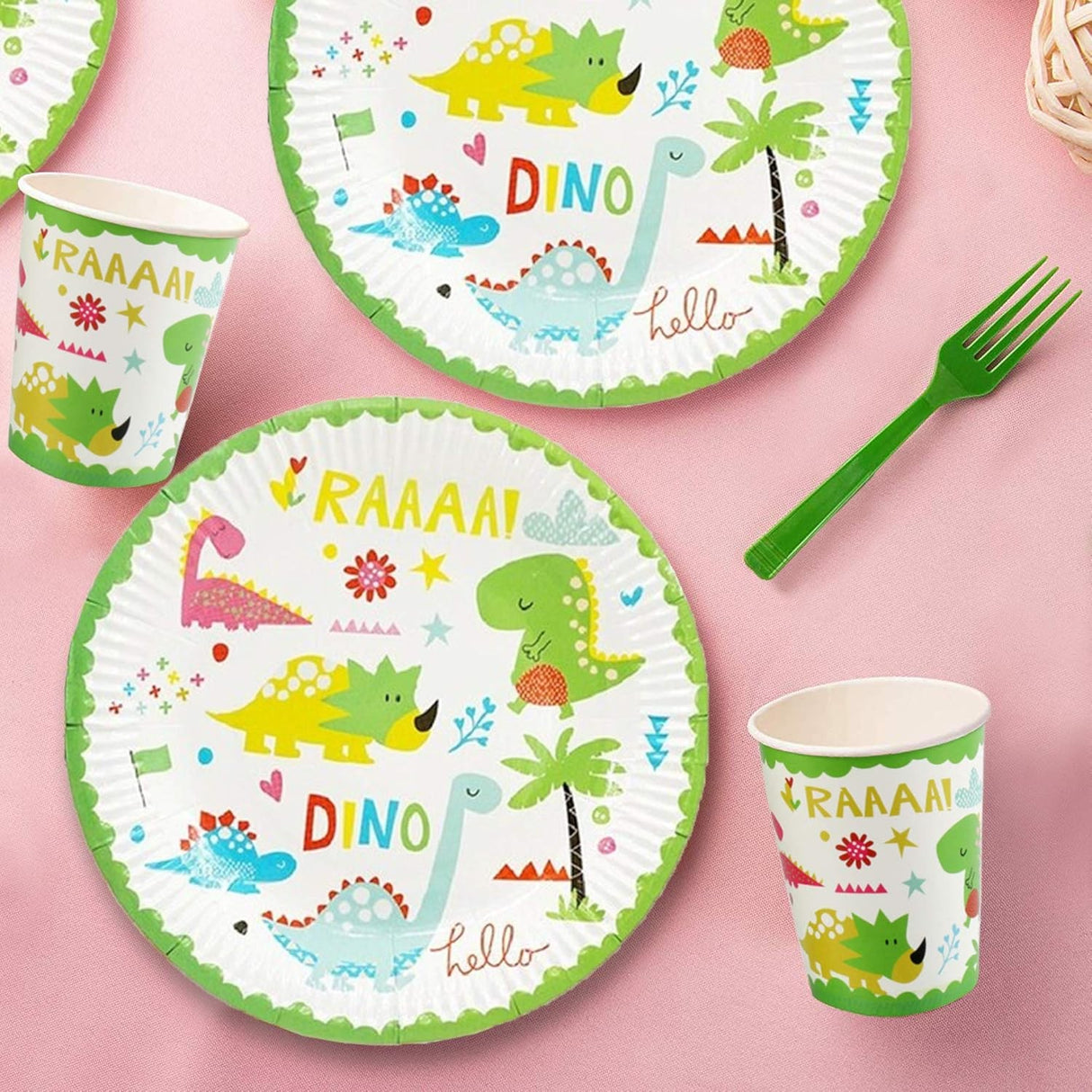 Set 10 Farfurii Petrecere, Colectia Dino Park, 23 Cm Diametru, Din Carton - vivimall.ro