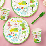 Set 10 Farfurii Petrecere, Flippy, Colectia Dino Park, 23 cm Diametru, din Carton, Multicolor