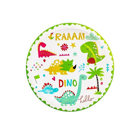 Set 10 Farfurii Petrecere, Colectia Dino Park, 17 Cm Diametru, Din Carton - vivimall.ro