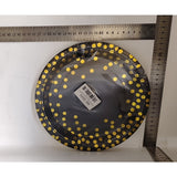 Set 10 Farfurii Unica Folosinta, Flippy, Imprimeu cu Buline, din Carton, Diametru 23 cm, Negru/Auriu