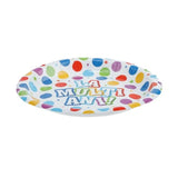 Set 10 Farfurii Unica Folosinta, Flippy, Imprimeu La Multi Ani, din Carton, Diametru 17 cm, Multicolor