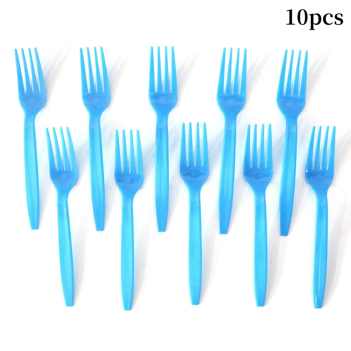 Set 10 Furculite de Unica Folosinta, Flippy, Plastic, 15.5 x 2.5 cm, Albastru