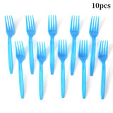 Set 10 Furculite de Unica Folosinta, Flippy, Plastic, 15.5 x 2.5 cm, Albastru