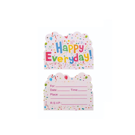 Set 10 Invitatii pentru Petrecere, Vivimall, Model Happy Everyday, 17 x 12 cm, Multicolor - vivimall.ro