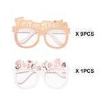 Set 10 Ochelari, Vivimall, Tematica Petrecerea Burlacitelor, Model Team Bride si Bride to Be, 9 x Roz, 1 x Alb - vivimall.ro
