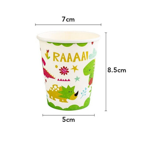 Set 10 Pahare Petrecere, Flippy, Colectia Dino Park, 8.5 x 7 x 5 cm, din Carton, Multicolor