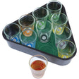 Set 10 pahare de shot Vivimall, cu Suport de Biliard, 30 ml, din sticla, 10 x 10 cm, multicolor - vivimall.ro