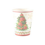 Set 10 Pahare, Flippy, Imprimeu Brad de Craciun, din Carton, 250 - 300 ml, 7.5 x 8.4 x 5.3 cm, Multicolor