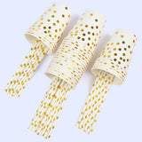 Set 10 Pahare, Flippy, Imprimeu cu Buline, din Carton, 250 ml, 7.5 x 8.5 x 5.2 cm, Auriu