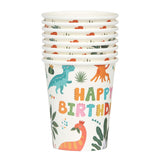 Set 10 Pahare, Flippy, Imprimeu cu Dinozaurii, din Carton, 250 ml, 7.5 x 8.5 x 5.2 cm, Multicolor