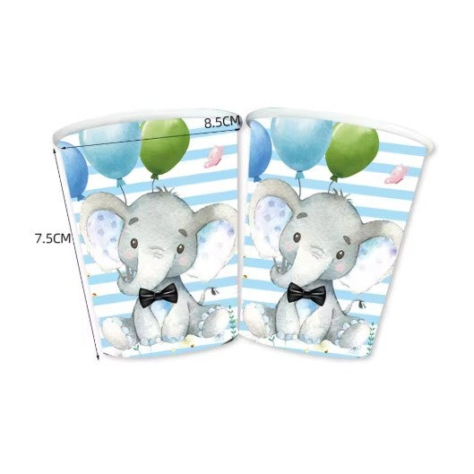Set 10 Pahare, Imprimeu Elefant, Din Carton