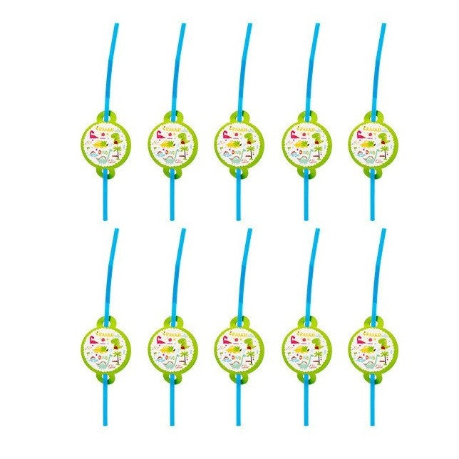 Set 10 Paie, Flippy, Colectia Dino Park, 26 x 7 cm, din Carton/Plastic, Multicolor