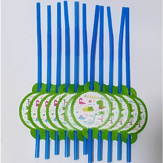 Set 10 Paie, Flippy, Colectia Dino Park, 26 x 7 cm, din Carton/Plastic, Multicolor