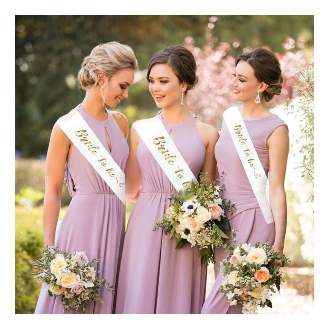 Set 10 Panglici Bride to Be si Team Bride, Vivimall, din Panza, Alb/Roz - vivimall.ro