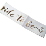 Set 10 Panglici Bride to Be si Team Bride, Vivimall, din Panza, Alb/Roz - vivimall.ro