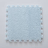 Set 10 Piese Covor Tip Puzzle, Spuma Eva, Pufos, Baby Blue - vivimall.ro