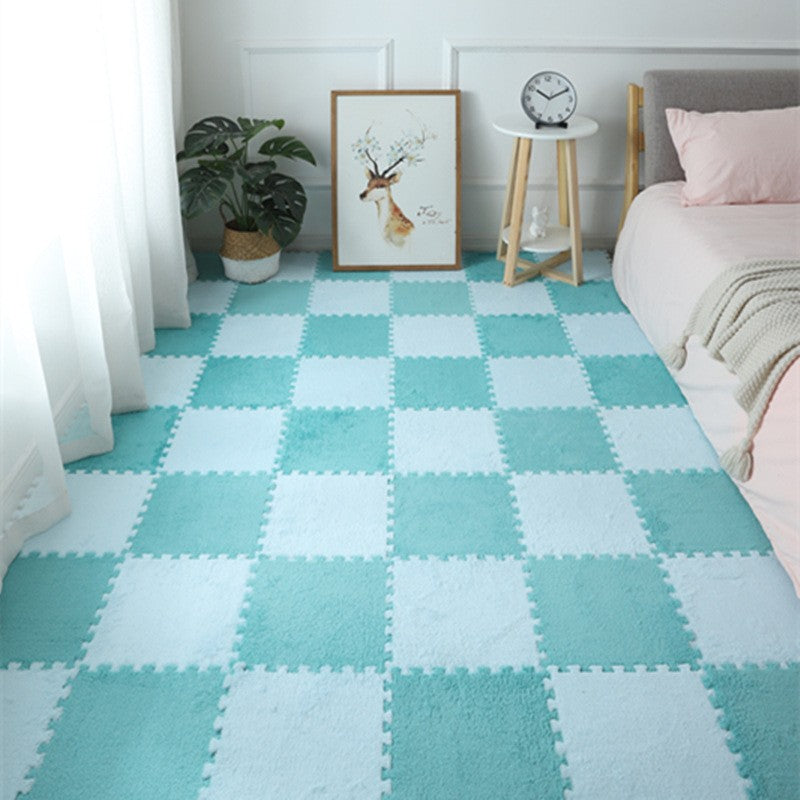 Set 10 Piese Covor Tip Puzzle, Spuma Eva, Pufos, Baby Blue - vivimall.ro