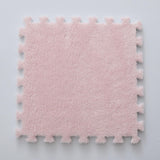 Set 10 Piese Covor tip Puzzle, Flippy, Spuma EVA, Pufos, 30 x 30 x 1 cm, Roz Pudrat