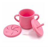 Set 10 Piese Servire Masa. Pentru Bebelusi Si Copii, Din Silicon/Lemn, Cu Ventuze Anti-Alunecare, Fara Alergeni. +6 Luni, Model Elefant